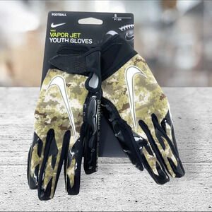 Nike Football Vapor Jet Youth Gloves NFL Logo Salute to‎ Service Camo Sz Small